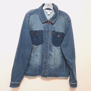 Ev1 Jean's Long-Sleeve button down blue denim shirt size XXL